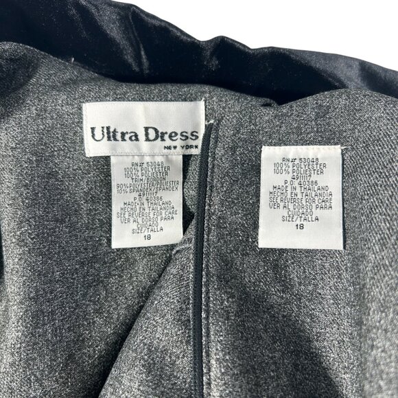 Vintage Ultra Dress Plus Size 18 Gray 2 Piece Coat Career NWT READ - Picture 6 of 14
